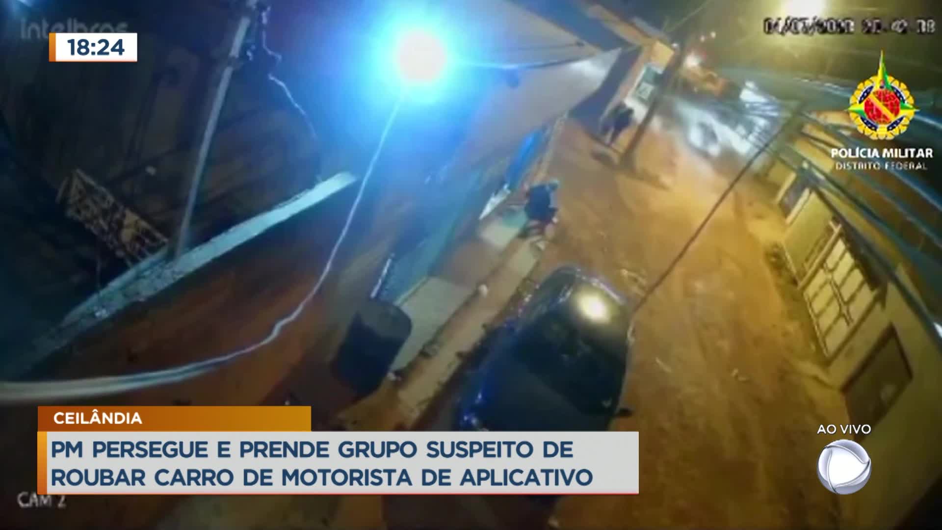 Vídeo: PM prende grupo suspeito de roubar carro de motorista de aplicativo