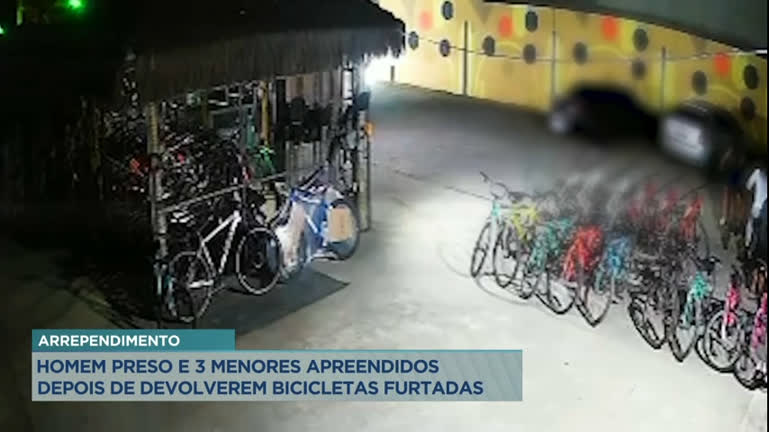 Homem é preso e três menores são apreendidos depois de devolverem bicicletas furtadas em BH