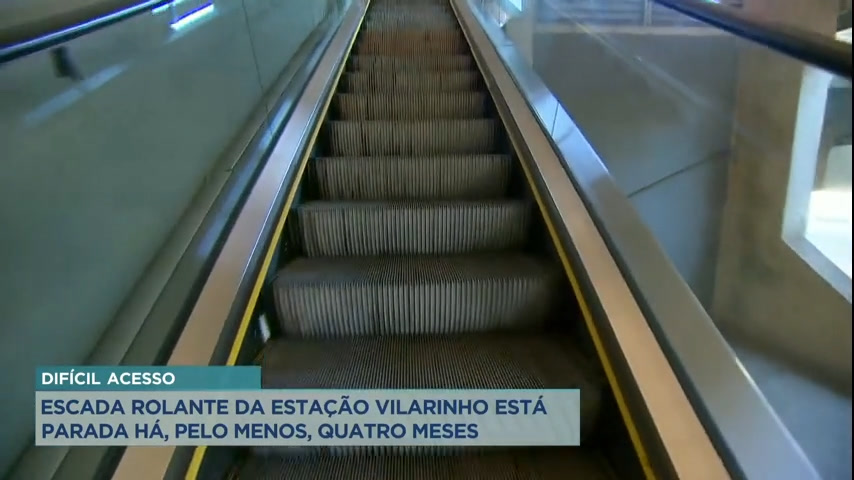 Vídeo: Escada rolante de estação em BH parada há quatro meses gera críticas dos passageiros