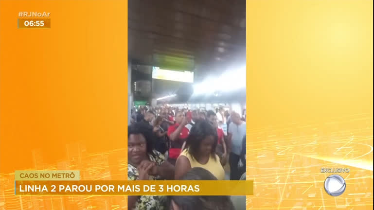 Vídeo: Metrô para de funcionar e causa tumulto no Rio
