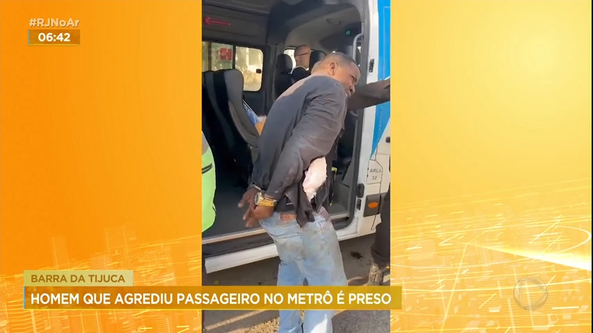 Vídeo: Homem é preso um ano após agredir passageiro em metrô na zona oeste do Rio