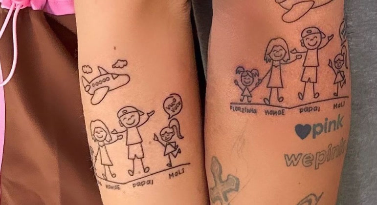 Vídeo: Zé Felipe e Virginia Fonseca fazem tatuagem de desenho para homenagear a família