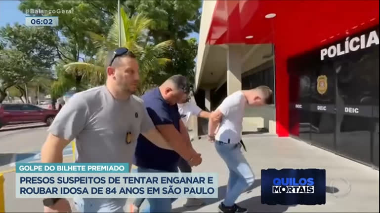 Vídeo: Suspeitos de tentar aplicar golpe do bilhete premiado em idosa são presos em SP