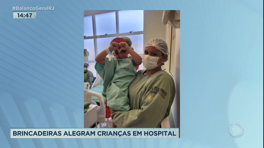 Vídeo: Hospital promove brincadeiras para alegrar crianças antes de cirurgias, no Rio
