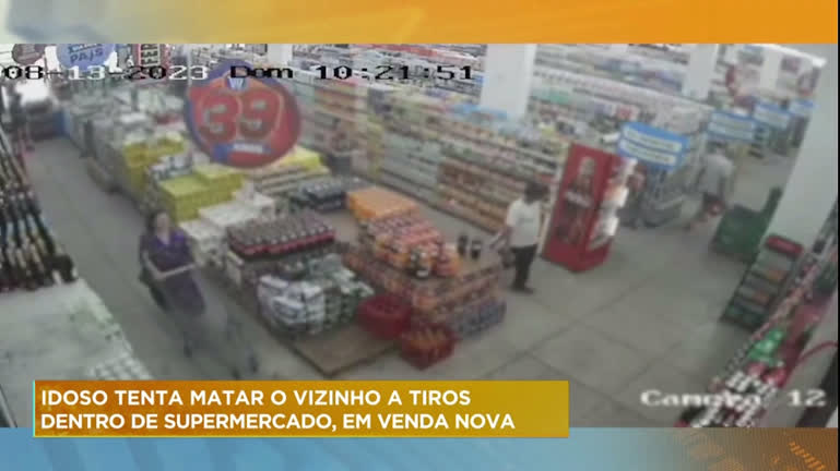Vídeo: Idoso atira contra vizinho em supermercado de Belo Horizonte