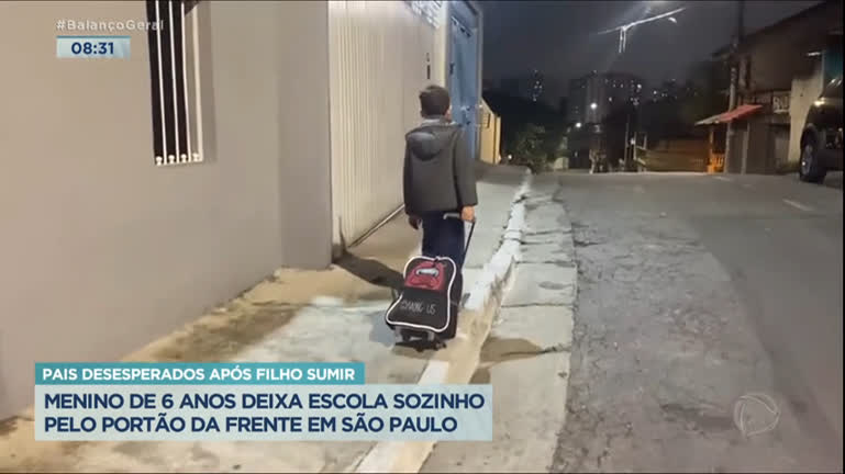 Vídeo: Menino de 6 anos escapa de escola particular na capital paulista