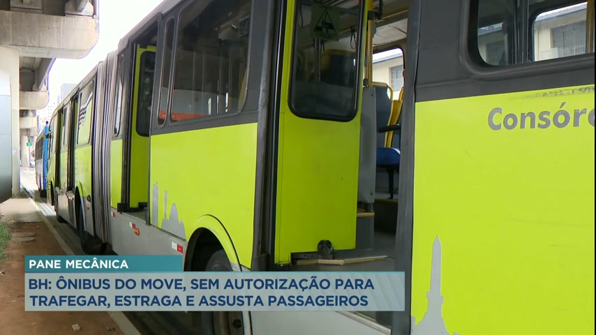 Vídeo: Ônibus do Move que estava sem autorização para trafegar estraga e assusta passageiros de BH