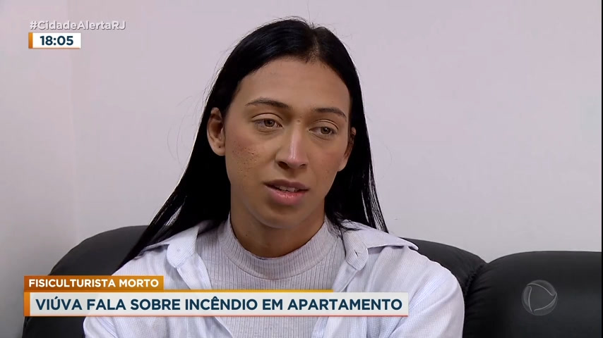 Vídeo: Viúva dá detalhes sobre incêndio que matou fisiculturista, em entrevista exclusiva à Record TV Rio