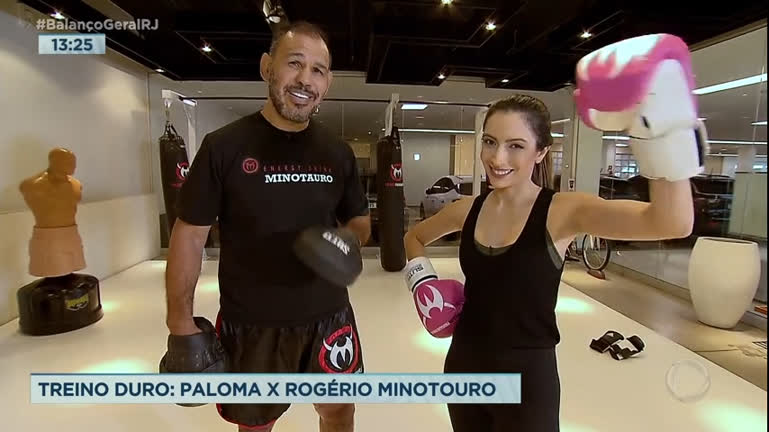 Vídeo: Paloma Poeta enfrenta desafio de luta com Rogério Minotouro