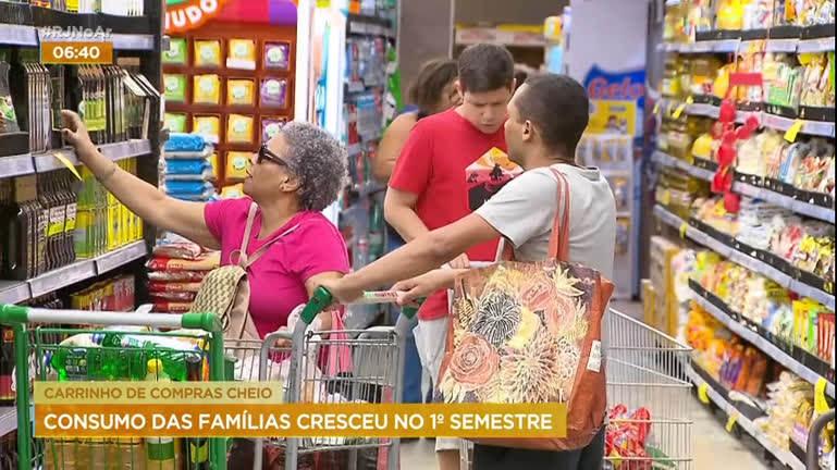Vídeo: Pesquisa aponta que famílias compraram mais alimentos em supermercados no 1º semestre