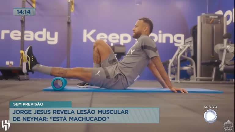 Vídeo: Jorge Jesus revela lesão muscular de Neymar: 'está machucado'