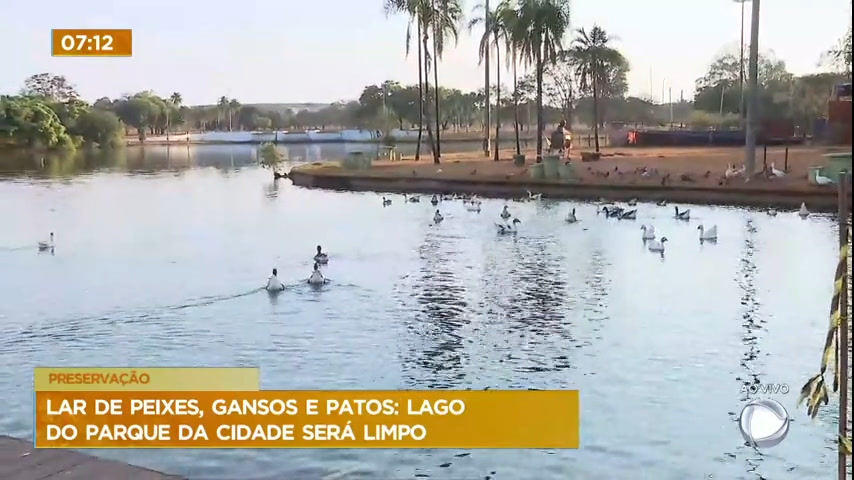 Vídeo: Lago do Parque da Cidade será limpo nesta sexta (25)