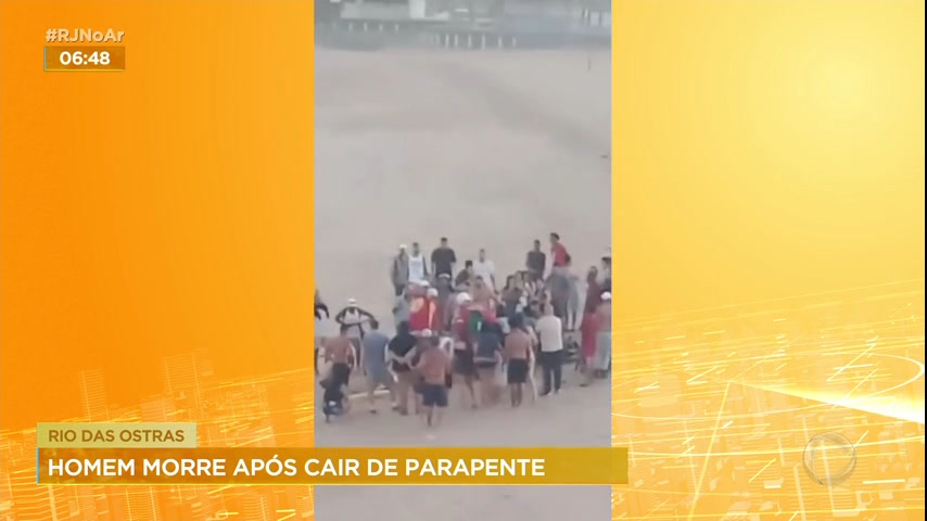 Vídeo: Homem morre afogado após cair de parapente no mar, em Rio das Ostras (RJ)