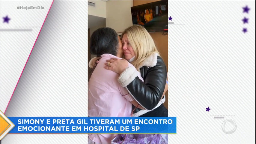 Preta Gil e Simony têm encontro emocionante em hospital; vídeo