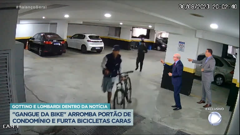 Vídeo: Dentro da Notícia : "Gangue da bike" arromba portão de condomínio e furta bicicletas em SP