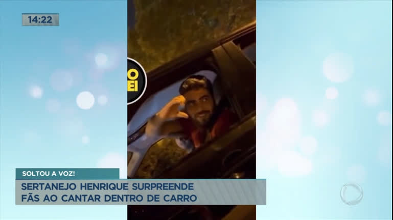 Vídeo: Sertanejo Henrique surpreende fãs ao cantar dentro de carro