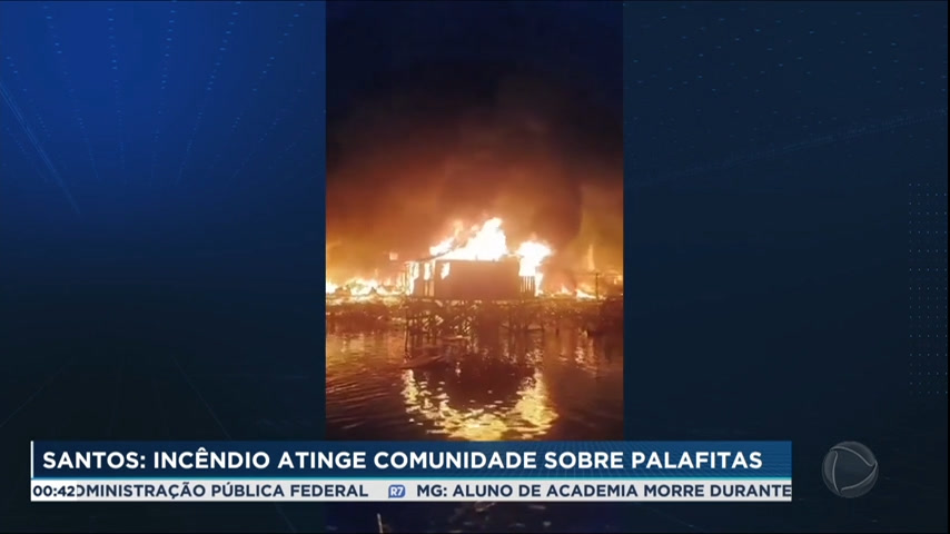 Vídeo: Prefeitura decreta estado de emergência após incêndio em comunidade sobre palafitas em Santos (SP)