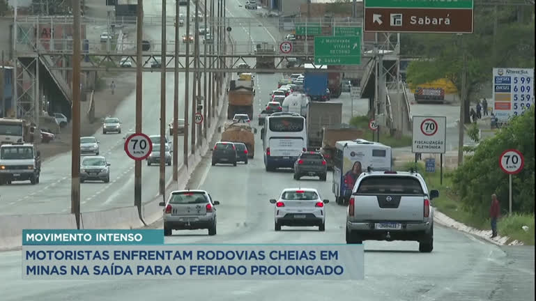 Vídeo: Motoristas enfrentam rodovias cheias em MG na saída para o feriado prolongado