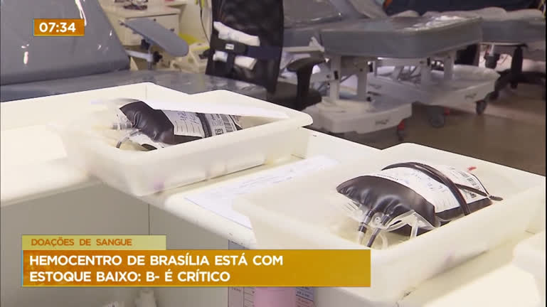 Vídeo: Hemocentro de Brasília está com estoque de sangue baixo e pede doações