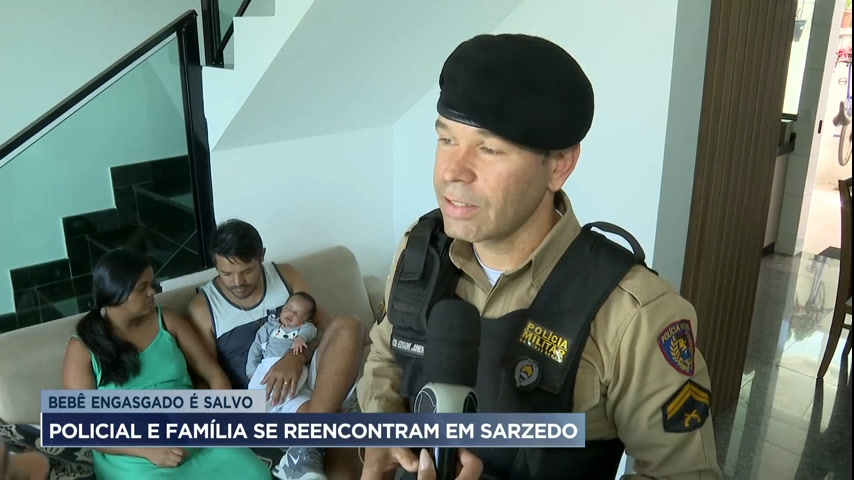 Vídeo: Policial que salvou vida de bebê reencontra família