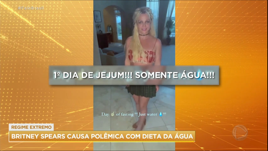 Vídeo: Britney Spears causa polêmica ao anunciar que está fazendo "dieta da água"