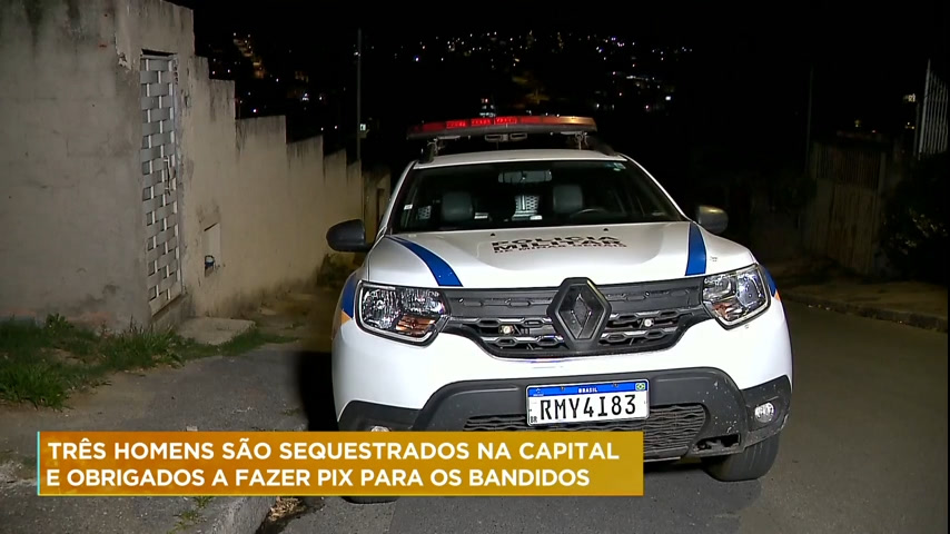 Vídeo: Três homens são sequestrados e obrigados a fazer PIX em Belo Horizonte