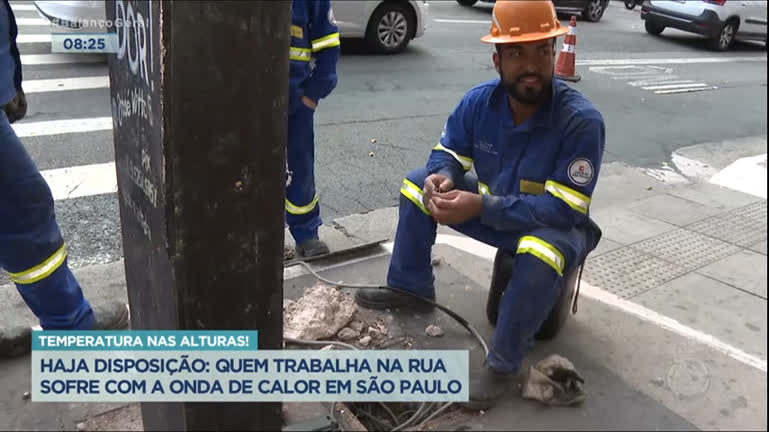 Vídeo: Quem trabalha na rua sofre com a onda de calor pelo Brasil
