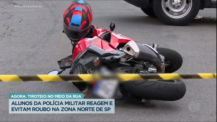 Vídeo: Aluno da Polícia Militar reage e evita roubo de moto na zona norte de SP