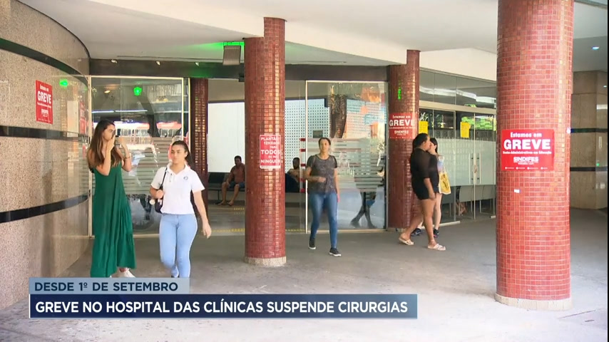 Vídeo: Greve no Hospital das Clínicas da UFMG provoca suspensão de procedimentos cirúrgicos