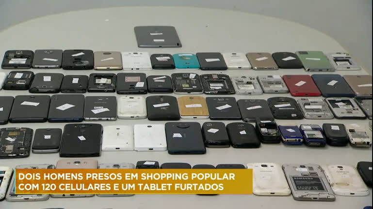 Vídeo: Homens são presos com 120 celulares e um tablet furtado em BH