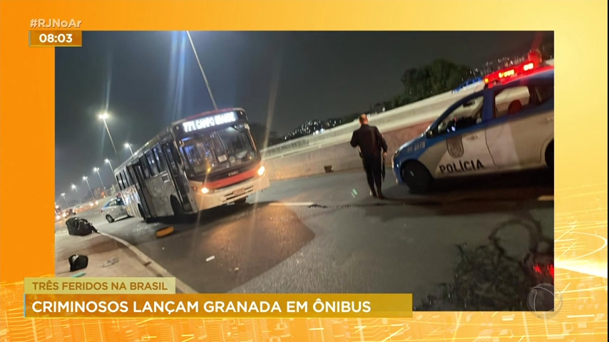 Vídeo: Polícia vai analisar câmeras para identificar suspeitos de jogar granada em ônibus, no Rio