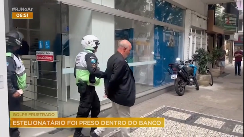 Vídeo: Homem é preso por estelionato em agência bancária na zona sul do Rio