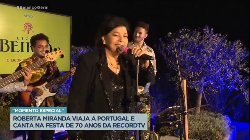 Vídeo: Roberta Miranda canta em show especial de 70 anos de Record TV , na Europa