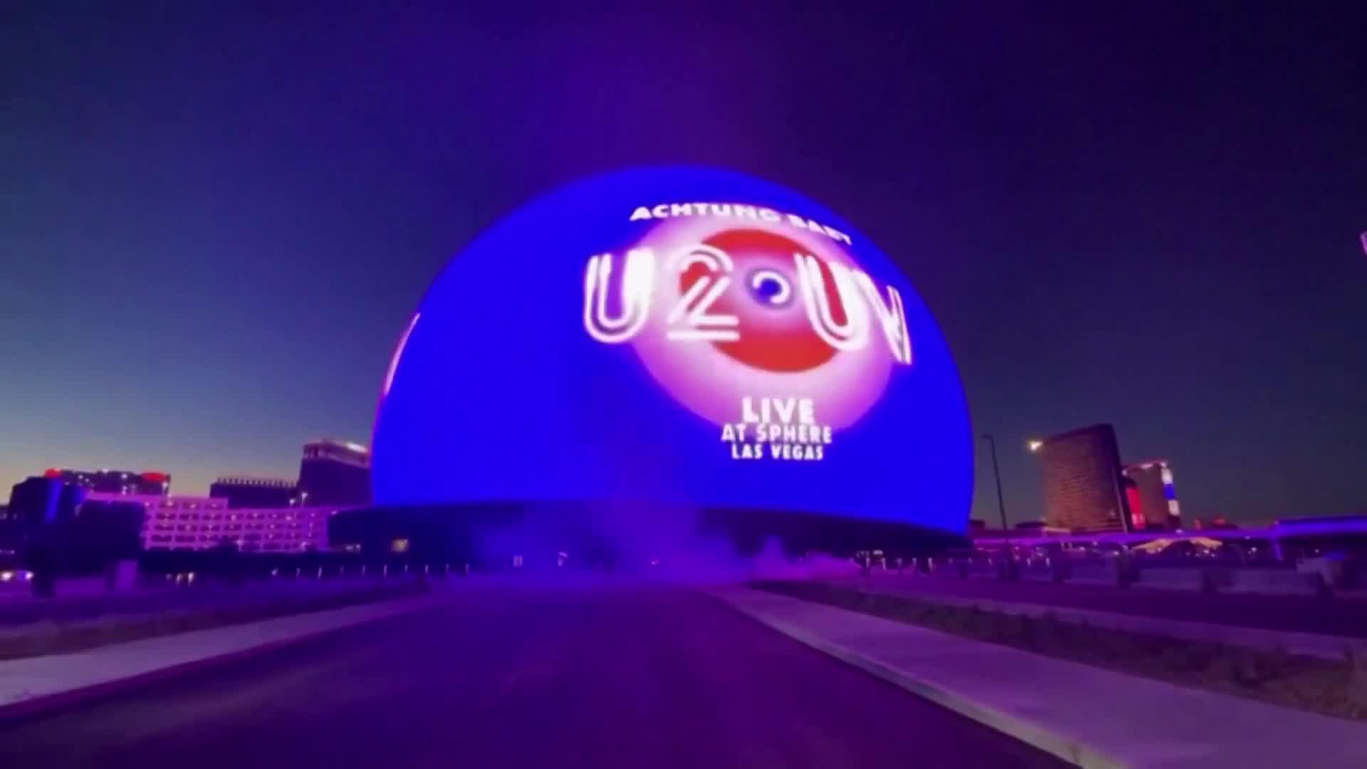 Show do U2 inaugura esfera gigante, com área maior que três campos de futebol, em Las Vegas