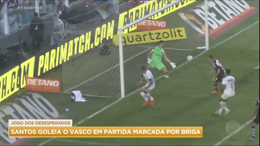 Vídeo: Santos goleia Vasco em jogo de desesperados no Brasileirão