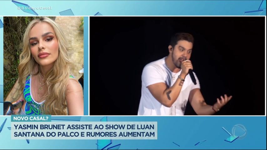 Vídeo: Yasmin Brunet assiste ao show de Luan Santana do palco e rumores de romance aumentam