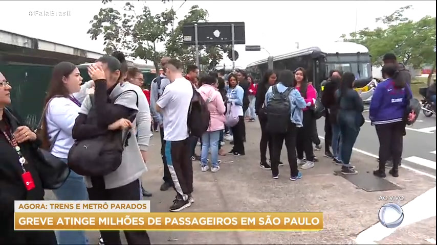 Vídeo: SP: greve do metrô, trem e companhia de água afeta milhões de pessoas