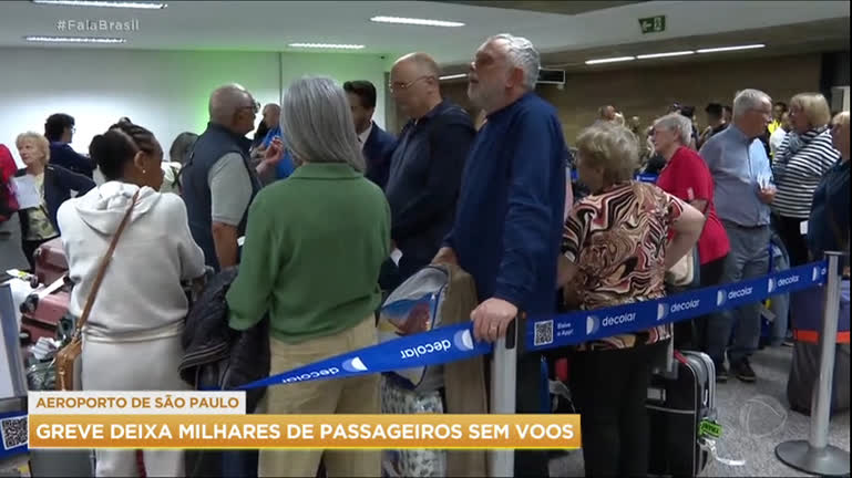 Vídeo: Paralisação de funcionários no Aeroporto de Guarulhos causa atrasos e cancelamento de voos