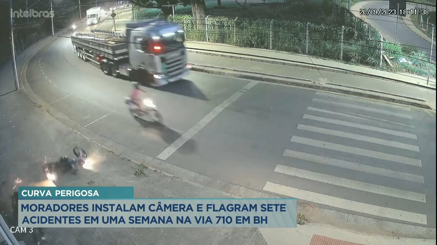 Vídeo: População instala câmeras para denunciar "curva dos acidentes" em trecho da Via 710 na região leste de Belo Horizonte