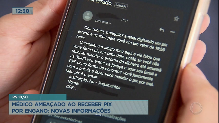 Médico é ameaçado após receber transferência de R$ 19,50 por engano no DF -  Já é notícia