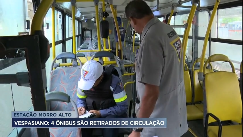 Vídeo: Quatro ônibus são retirados de circulação ao serem reprovados na vistoria do DER-MG