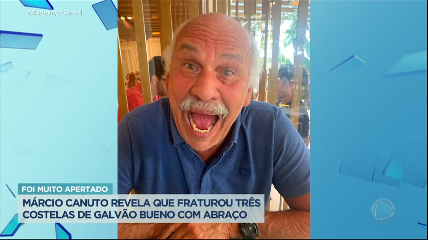 Vídeo: Márcio Canuto conta que fraturou costelas de Galvão Bueno com abraço
