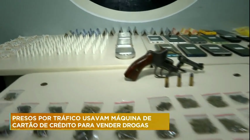 Vídeo: Polícia prende suspeitos de usar máquina de cartão de crédito para vender drogas em BH