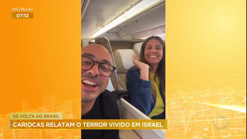 Vídeo: 'Passava pela cabeça que nosso tempo tava acabando', diz carioca que estava em Israel