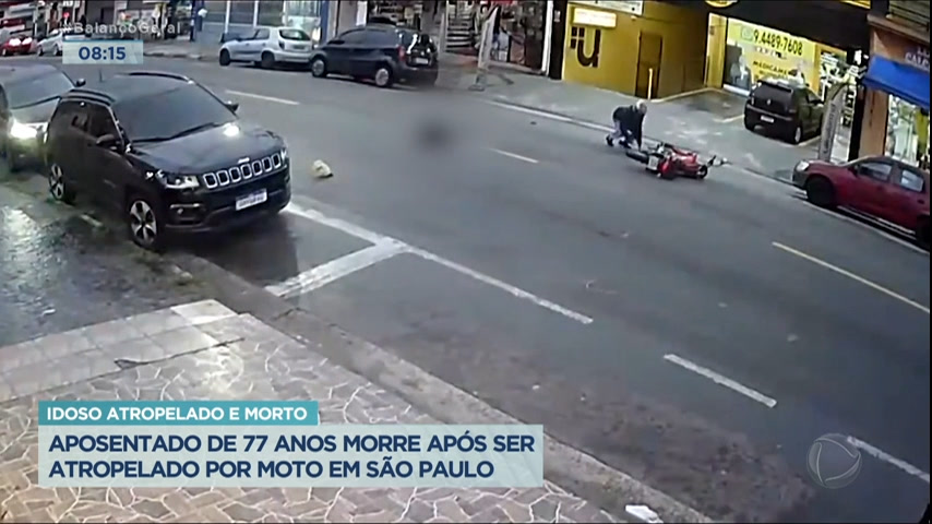Vídeo: Idoso morre após ser atropelado por moto em São Paulo