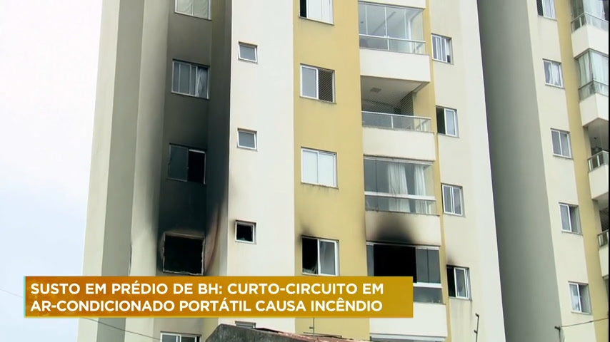 Vídeo: Incêndio atinge apartamento no bairro Calafate, em Belo Horizonte, e moradores são obrigados a deixar prédio