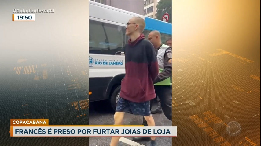 Vídeo: Turista francês é preso por furto de joias em Copacabana