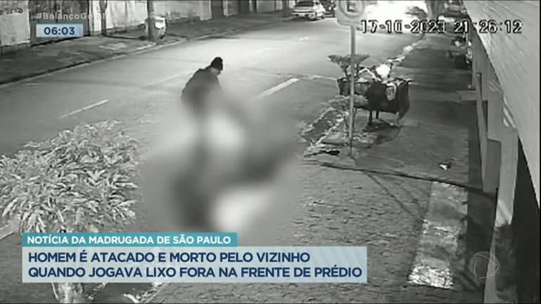 Vídeo: Homem é atacado e morto por vizinho na frente de lixeira em São Paulo