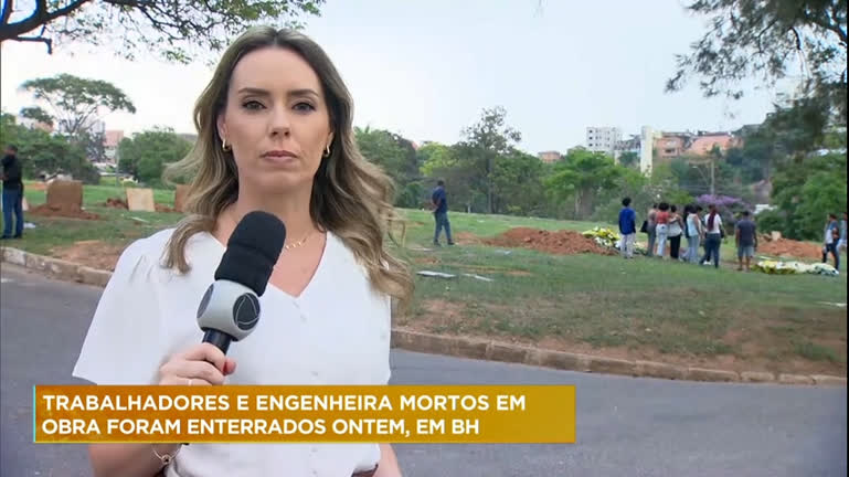 Vídeo: Operários e engenheira mortos em obra são enterrados em Belo Horizonte