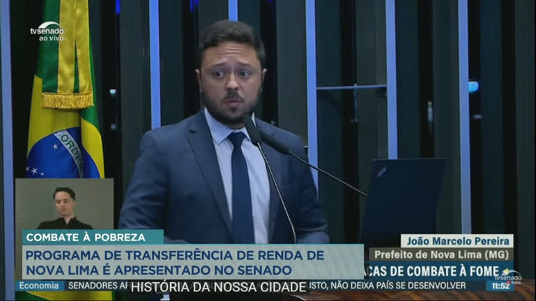 Vídeo: Prefeito de Nova Lima (MG) apresenta programa de transferência de renda no Senado Federal